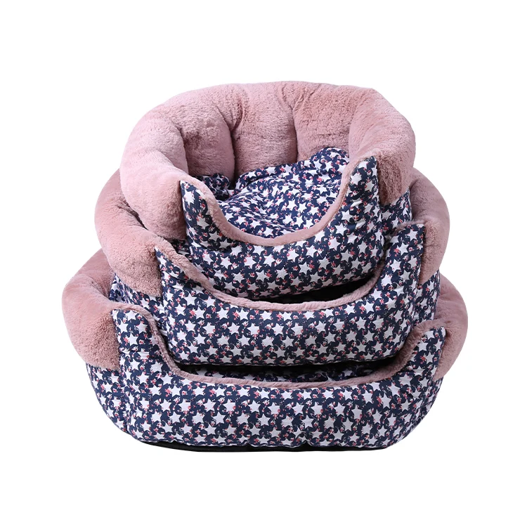 Fluffy Comfortable Calming PP Cotton Washable Long Plush Deep Sleep Pet Dog Cat Bed comfortable warm bed for