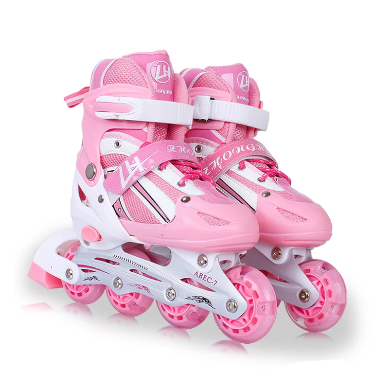 Роликовые коньки для детей 4 колеса регулируемые мальчиков и девочек отдыха на открытом воздухе детские роликовые обувь