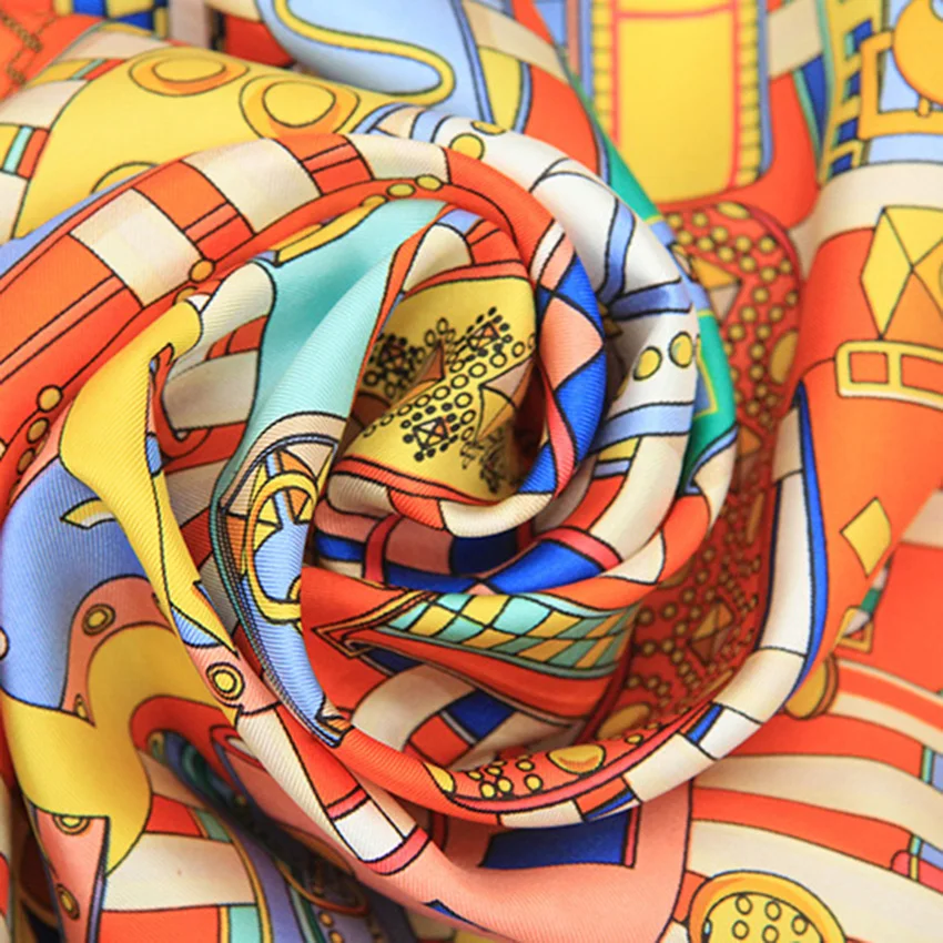 6a Grade Custom Printing Silk Scarf For Women Large 90*90cm 100% Silk Scarf Luxury 100% Pure Silk Scarves