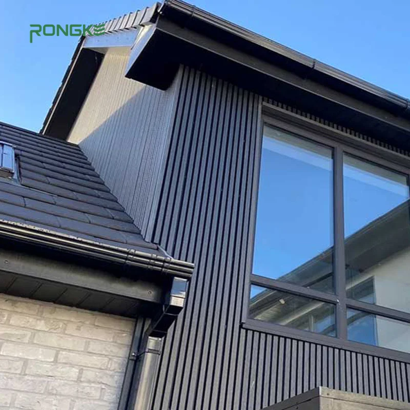 High quality waterproof Outdoor 3d Brown Wood Grainwpc wpc exterior wall panel