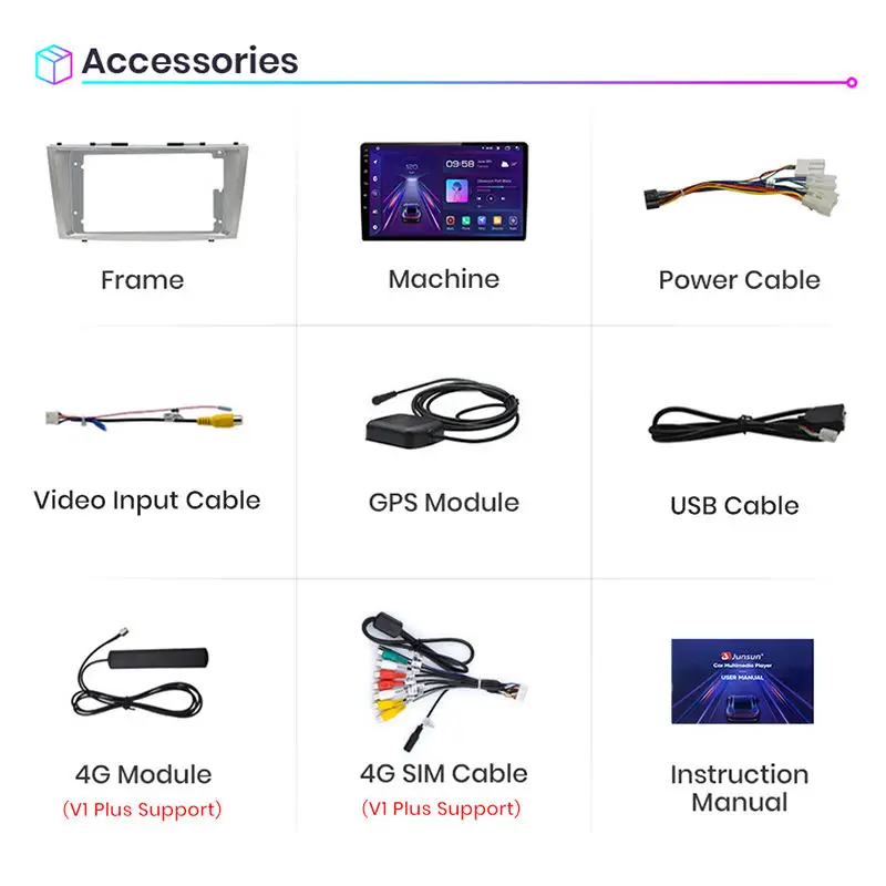Junsun AU Stock CarPlay Android Car Radio For Toyota Camry 40 50 2006-2011 Android Car Head Unit Multimedia Navigation