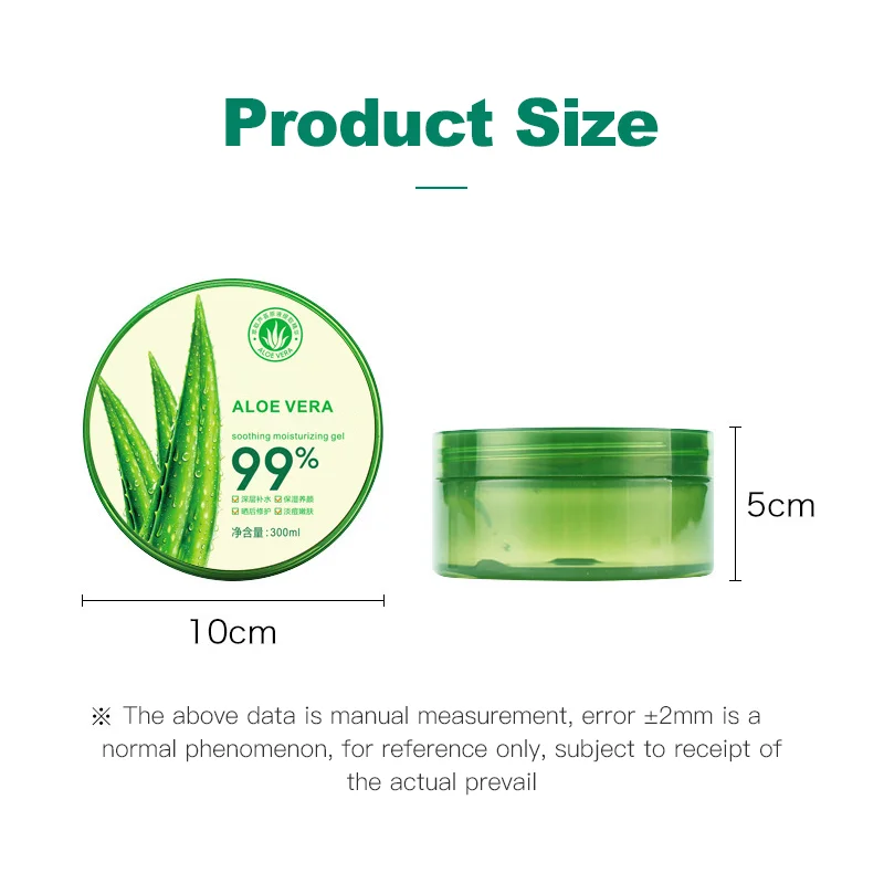 100% Pure Natural Gel Aloe Vera Organic Moisturizing Repairing Sunscreen Soothing After Sun Aloe Vera Gel For Face