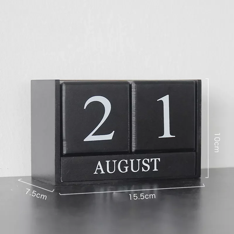 Calendario Wood Home Decor Calendar Block Perpetual Polygon Cube Desk Wooden Block Calendar