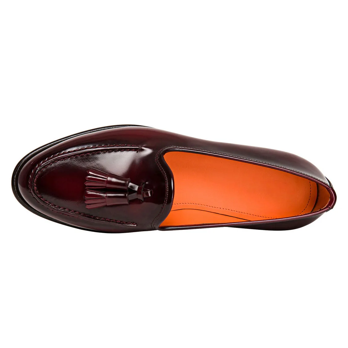 Hand Made Factory luxury Brushed Burgundy Leather Upper Leather Sole Tassel Loafers Flat High Quality Jewish Woman Loafers Shoes