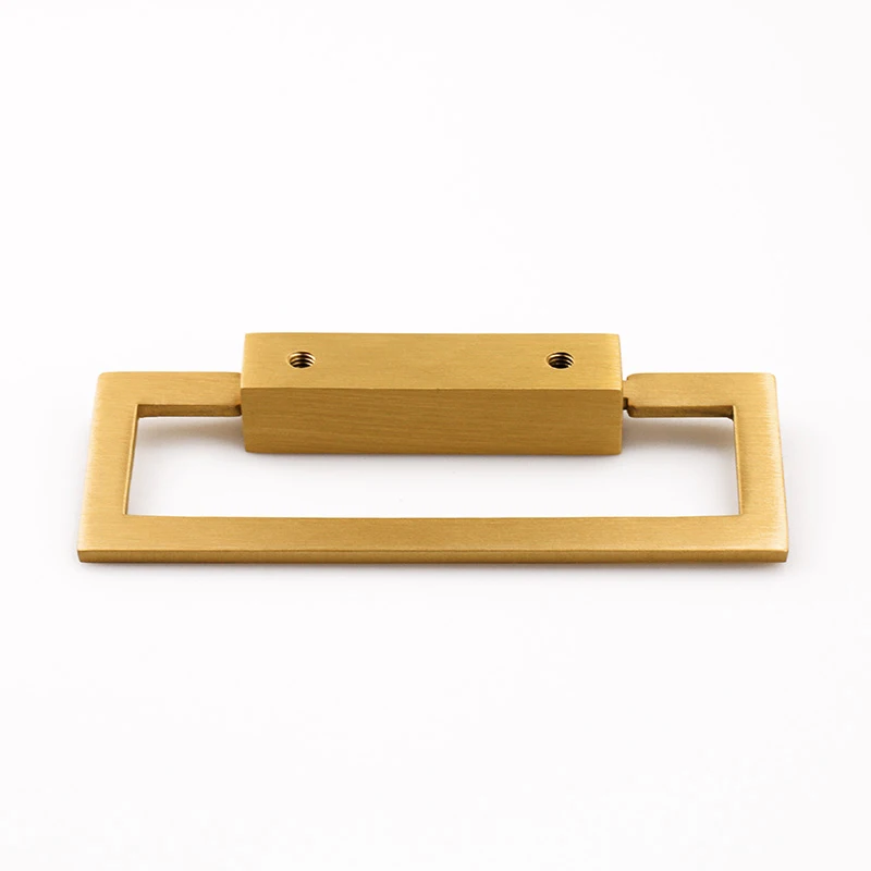 Cabinets dresser wardrobe drawer brushed brass decorative square ring drop pulls handles