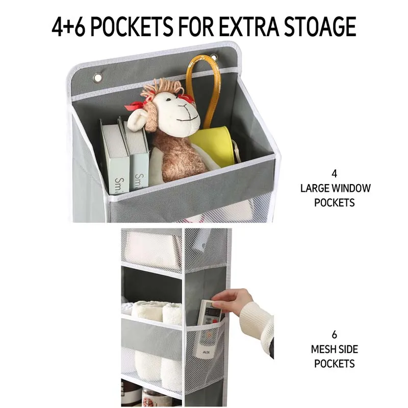 2024 Upgraded Multi-functional Behind The Door Hanging Storage Organizer with Large Pockets for Bathroom Dorm