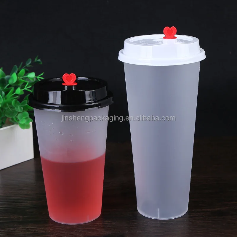 JS eco friendly food grade custom printed 8/16/23 oz clear plastic bubble tea pp bubble tea cups bubble tea cup glass