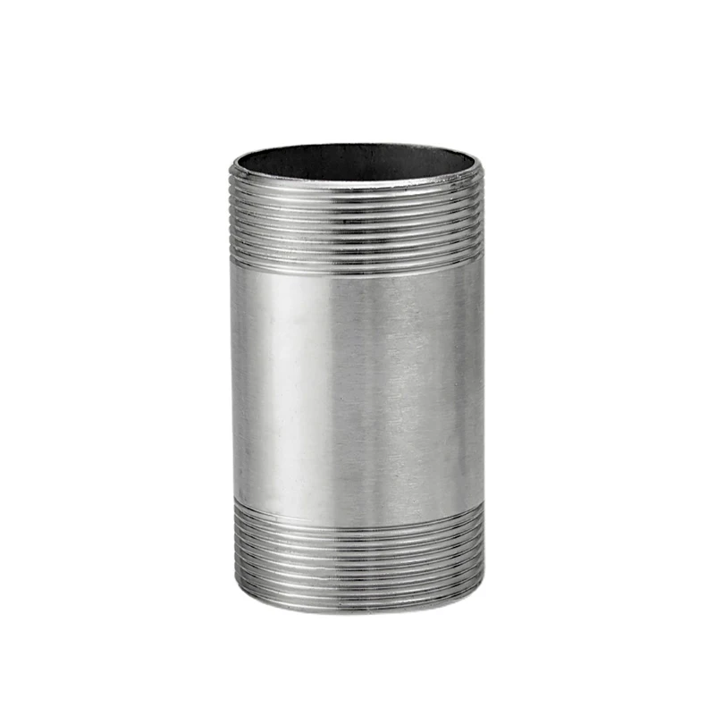 custom made accessories 304 stainless steel double external NPT thread pipe double joint connector for side channel blower