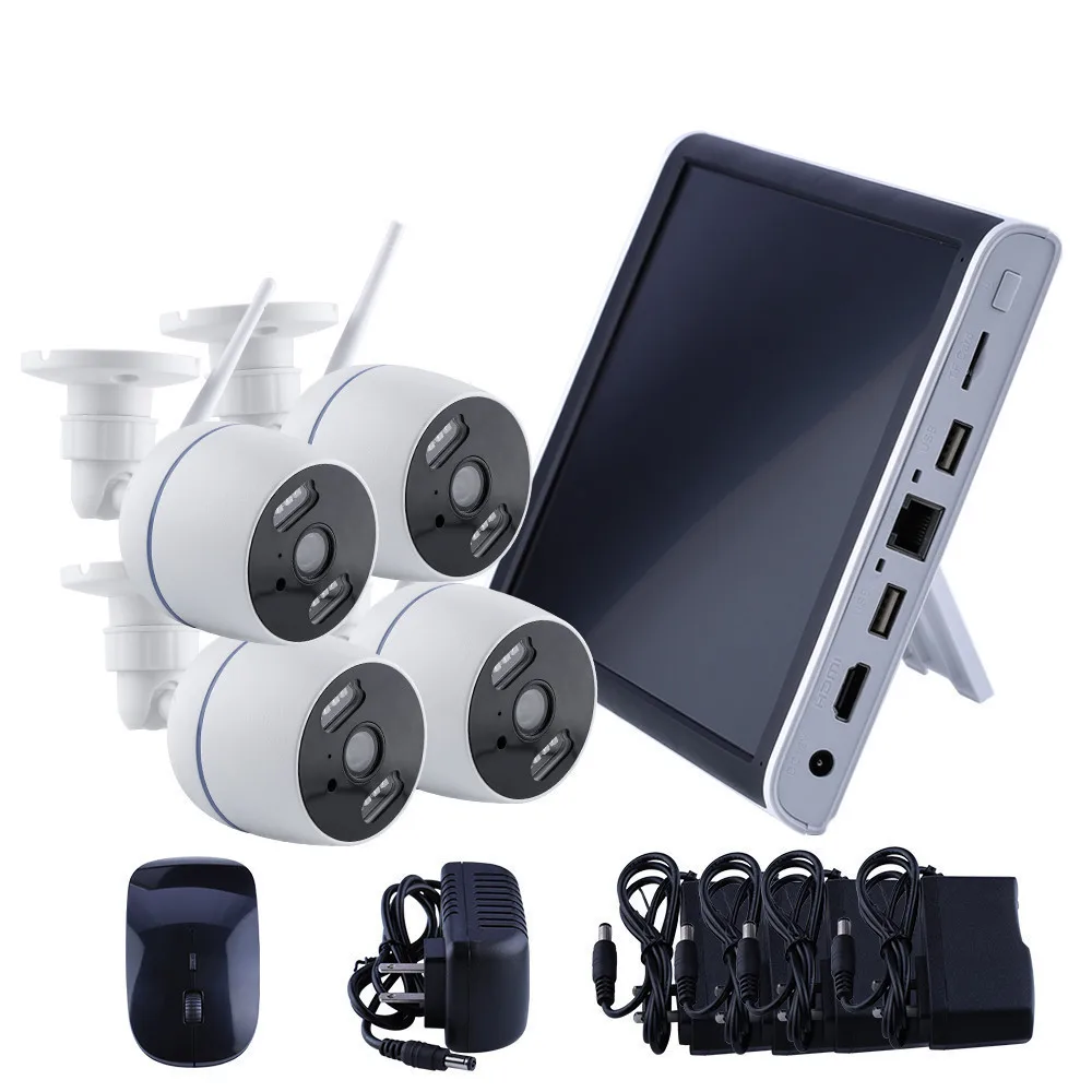 10 1 дюймовый ЖК-монитор Tuya Nvr и поддержкой Wi-Fi 4ch Свон Swdvk-856804-rl 4-канальный видеорегистратор с разрешением 4k Cctv Dvr Kit &