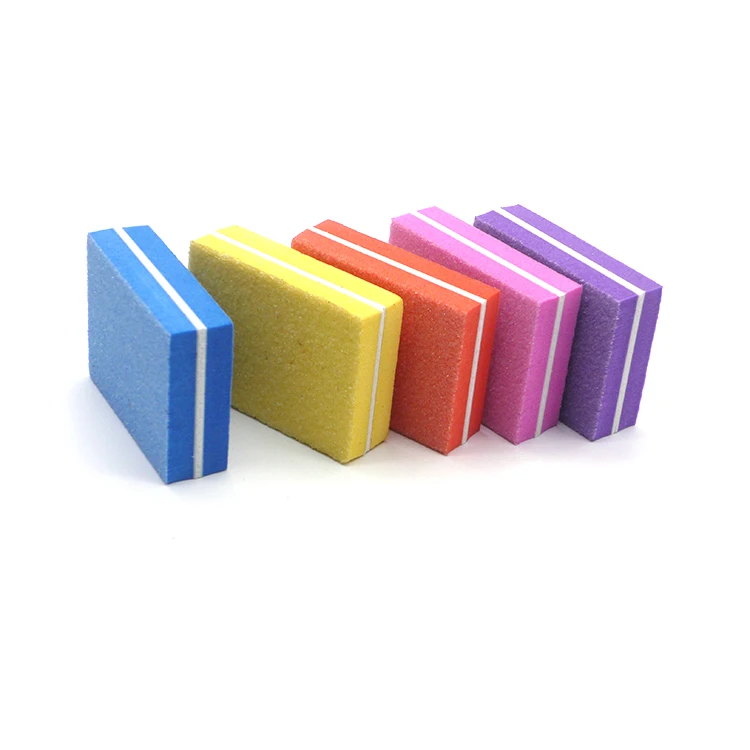 Mini sponge waterproof abrasive sand paper personal from Korea rectangle nail buffer file Double side with logo Print