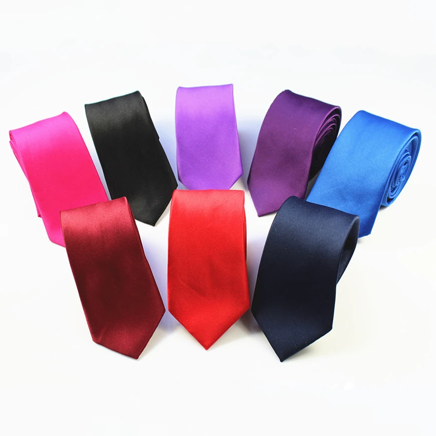 
Necktie for Men Slim Solid Color Necktie Polyester Narrow Cravat Party Formal Neckties without Box 