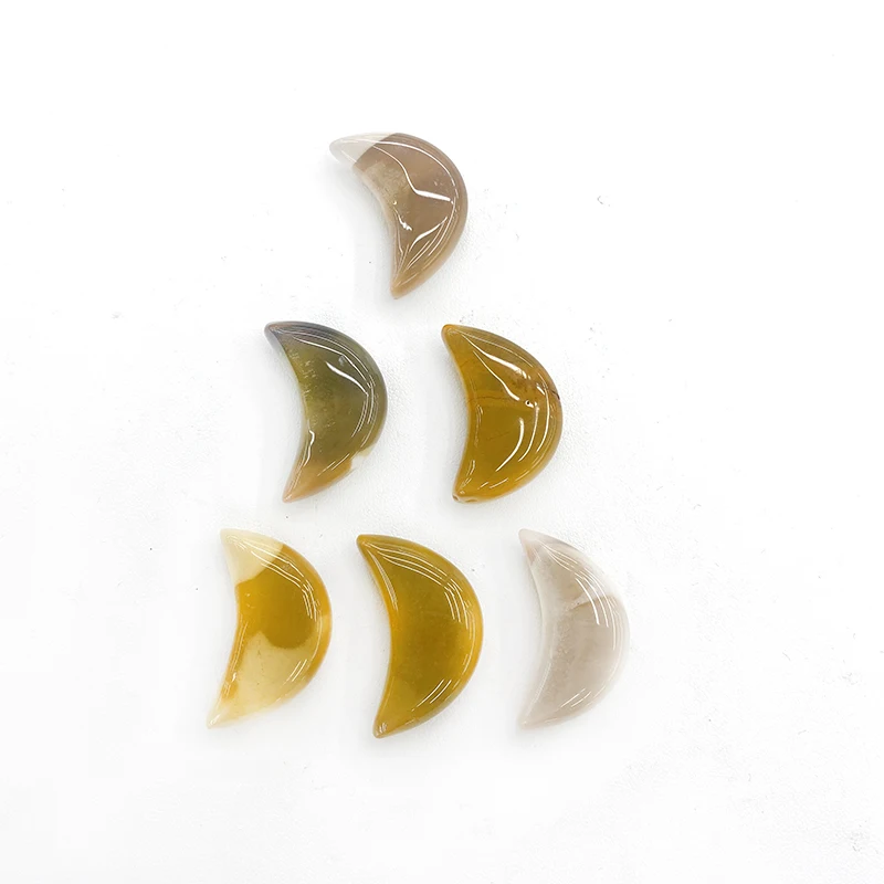 Hot Sale high quality Natural Crystal Moon Craft Healing Stones yolk stone Moon Carving for Decoration