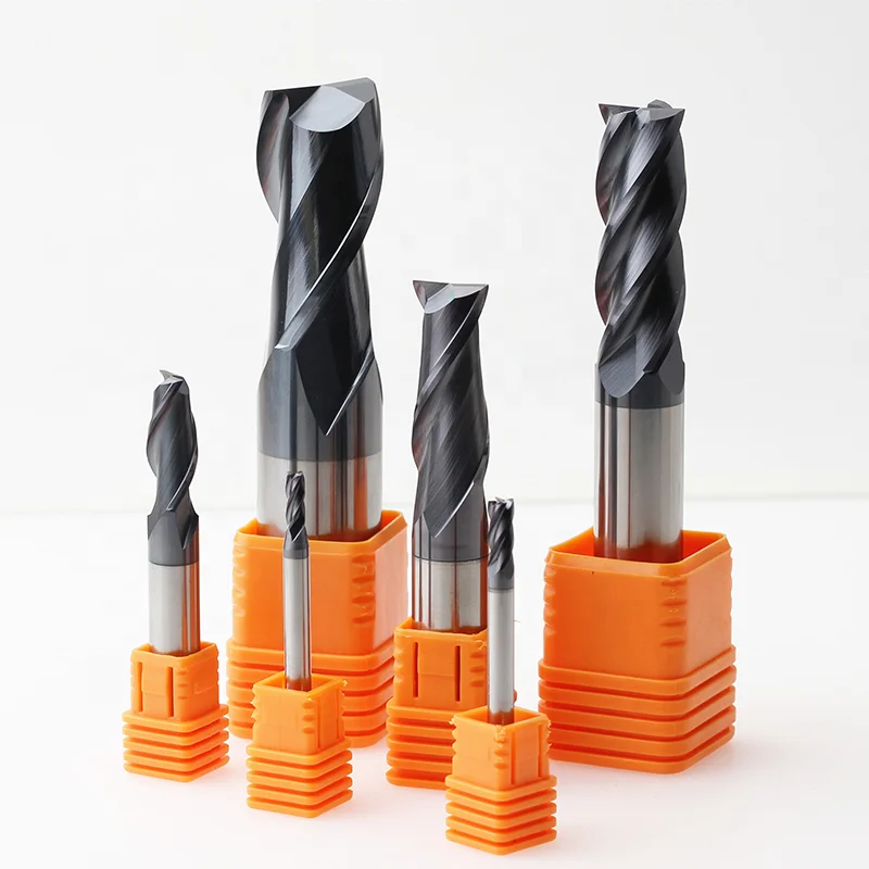 High Performance Solid Carbide End Mills 2 flute reduced shank milling cutter cnc end mill square flat cutting tool