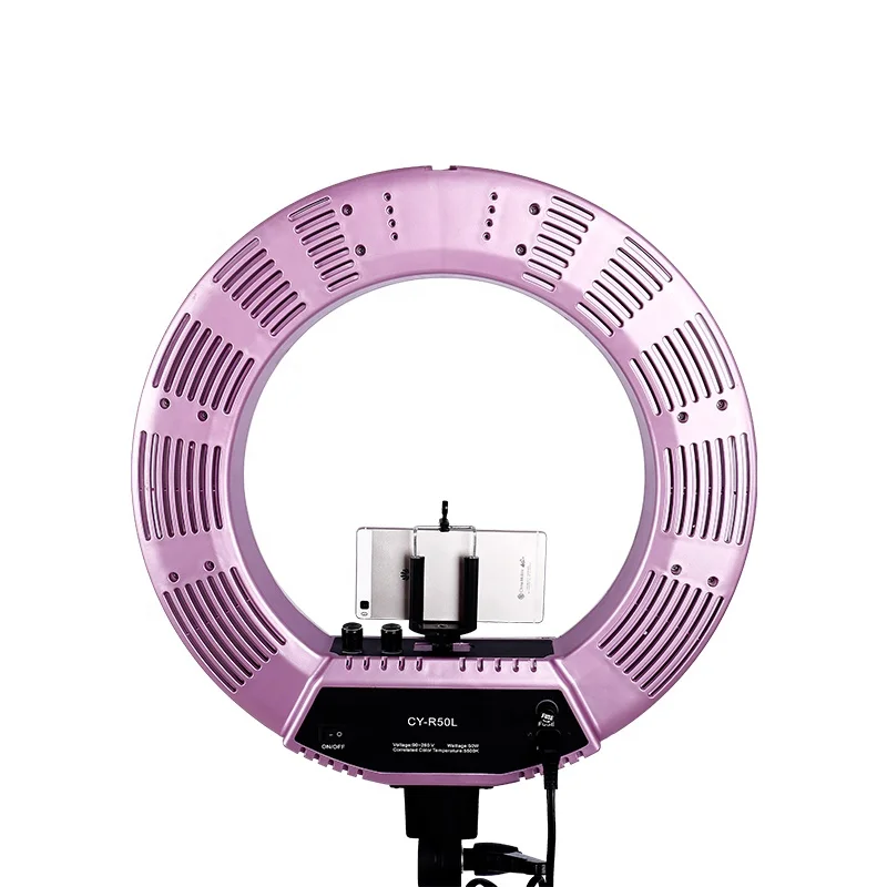 
2020 Photography dimmable 3200K-5500K makeup ring light led 18 inch with camera mount adapter 