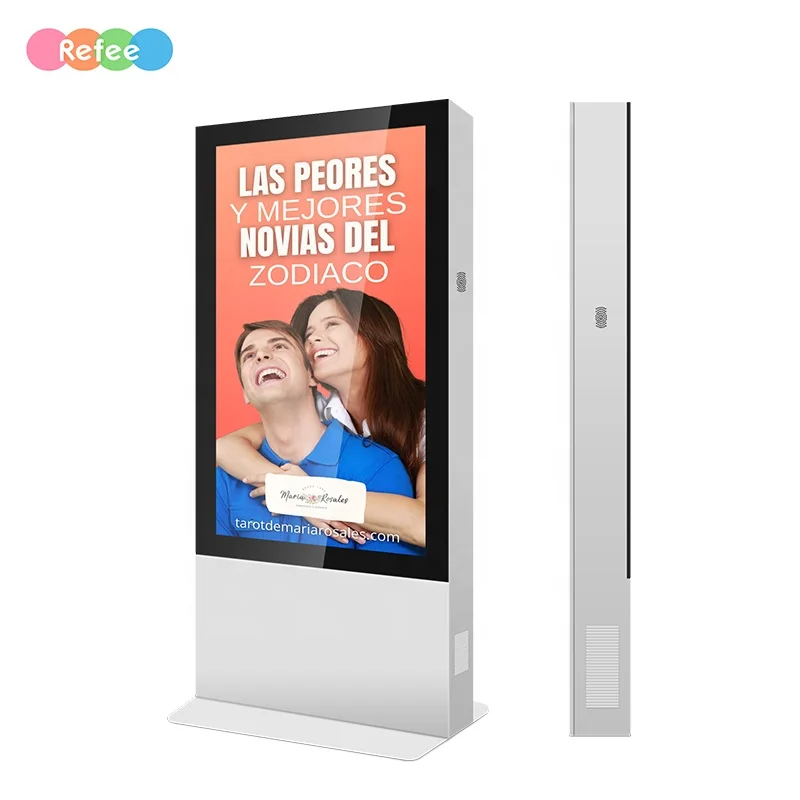 High Brightness 55 65 75inch Outdoor Ip65 Tv Waterproof Touch Kiosk Signage Floor Stand Digital Advertising Lcd Display Screen