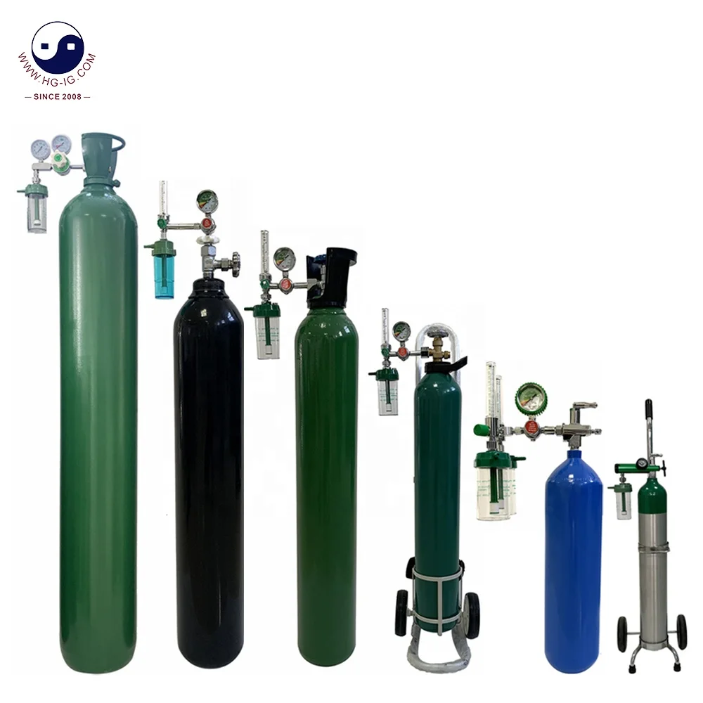 HG-IG 40L Industrial Seamless Gas Cylinders For Compressed Argon Nitrogen Helium Carbon Oxide Oxygen