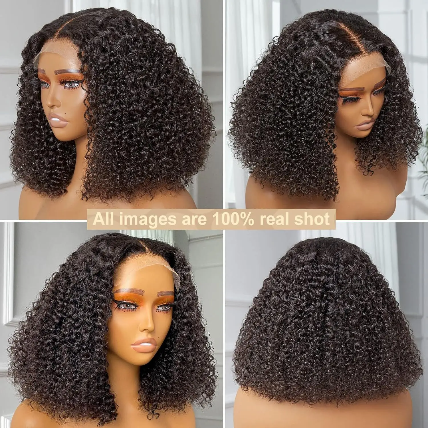 2024 Factory Wholesale Luxury Curly Lace Curly High Temperate Fiber Synthetic Short Wig For Black Women