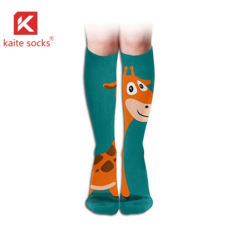 KTE-3388 No MOQ Adult Cycling Running Soccer Horse Riding Padded Breathable Compression Custom Logo Knee Socks