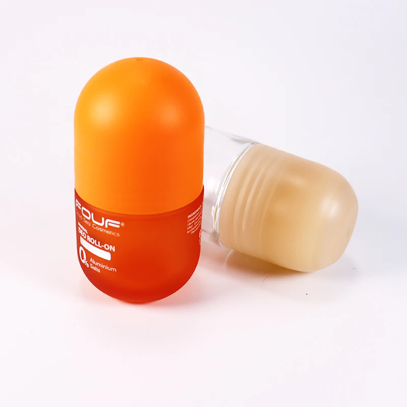Custom Latest Design Glass Roller On Packaging Container 50ml Clear Deodorant Roll On Bottle With Plastic Ball