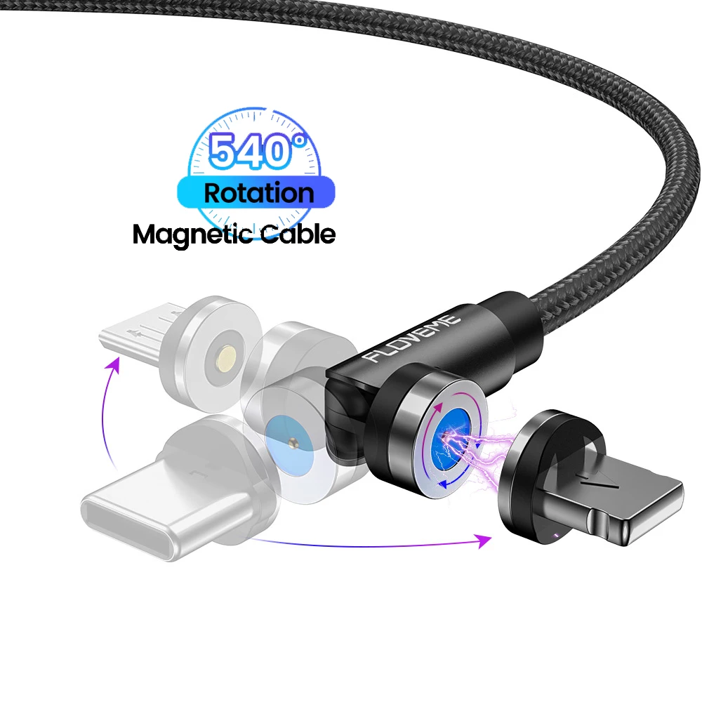 Лидер продаж на Amazon кабель для мобильного телефона FLOVEME 2 м 540 градусов магнитный Usb-кабель зарядного устройства Apple принимаем заказы