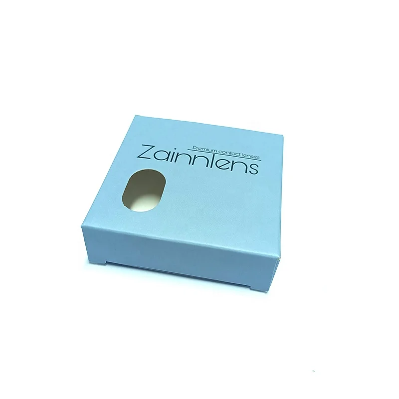 Fashion contact lens Matte blue Whole sale contact lenses packaging box with window