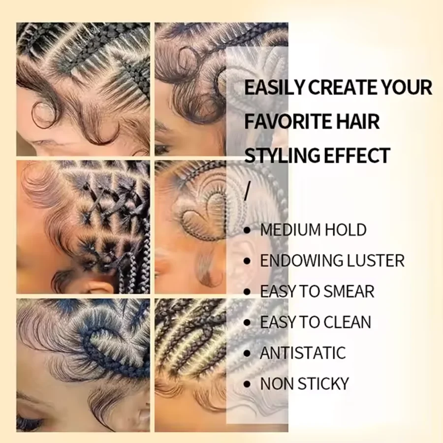 Private Label Oem/odm Hair Wax Braid Gel Private Label No Alcohol And No White Edge Gel Braid Gel Edge Control