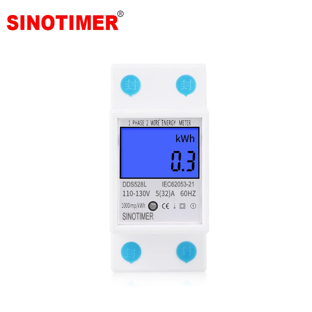Многофункциональный ваттметр 110 В с двухпроводным ЖК-дисплеем, измеритель энергопотребления, измеритель электроэнергии в кВтч, 110 В переменного тока, 120 В, 60 Гц