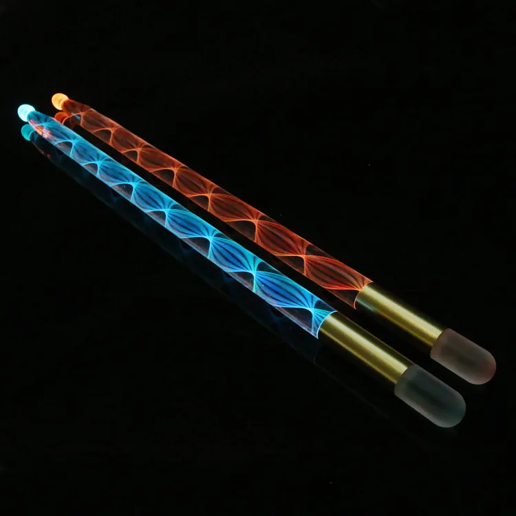 Popular Starway Acrylic Drum Stick Bright LED Light Drumsticks 5A Luminous Jazz Best Drumstick