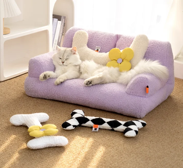 Luxury cat sofas dog nest can be customized for comfort and softness with removable and washable cat beds for dogs and cats