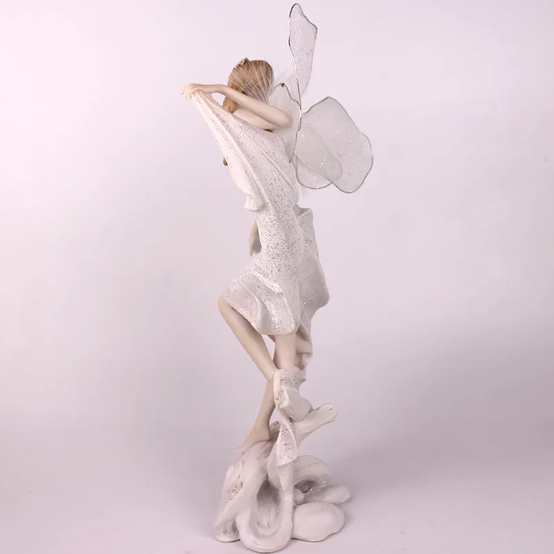 Factory supplier fancy fairy garden accessories outdoor floral decoration polyresin dancing girl fairy figurine sculpture