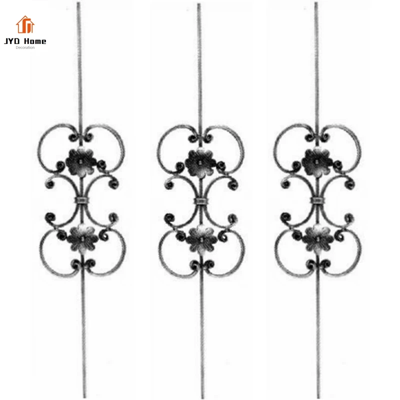 JYD Home Decorative Wrought Iron Panels Metal Balusters for Gate Fence Railing