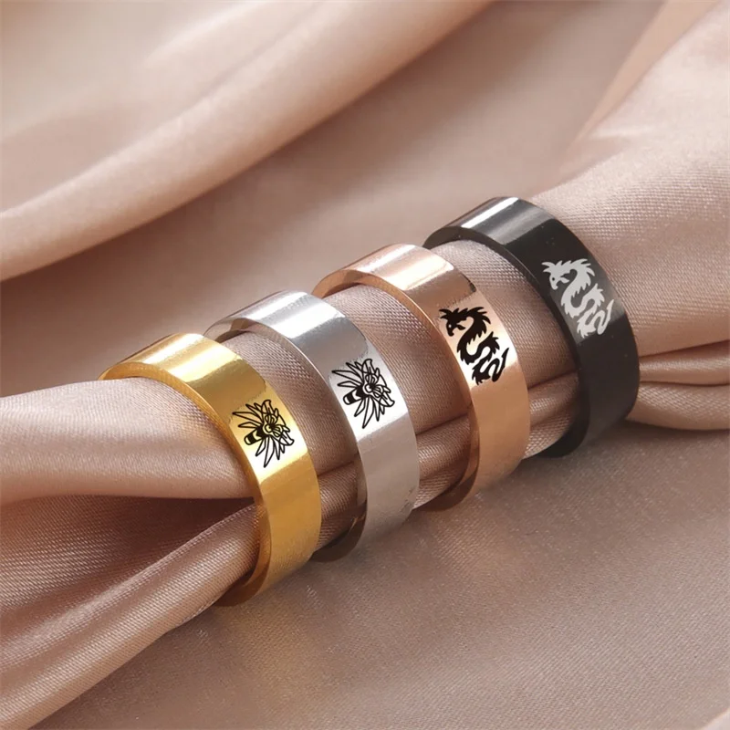 Fashion stainless steel  gold plated   punk rings for men  wolf ring  hip hop  snake ring