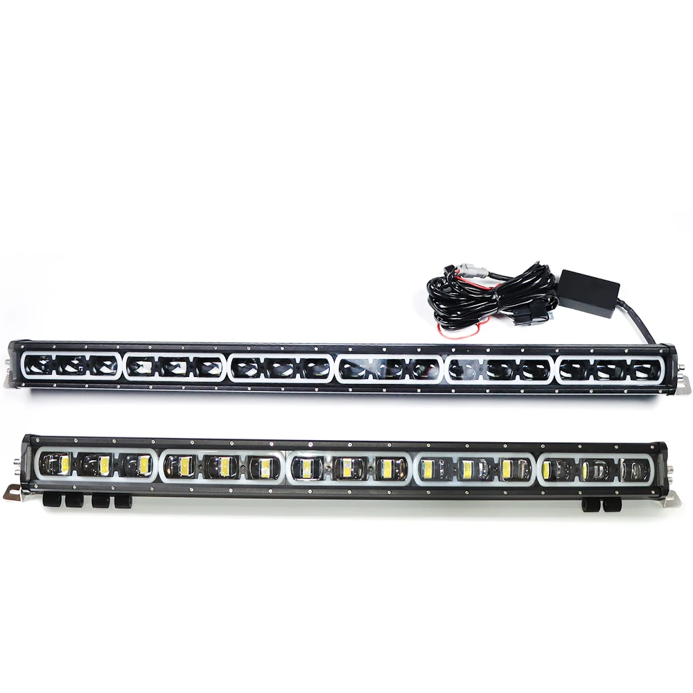 Модернизированная суперъяркая светодиодная световая панель 180 Вт, 225 Вт, 270 Вт, 28 дюймов, 34 дюйма, 41 дюйм для внедорожника, грузовика, мотовездехода, с янтарными дневными ходовыми огнями
