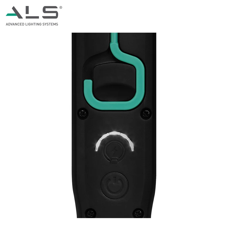 ALS 200lm Rechargeable Straight Folding COB LED Work Light Portable Flexible Bracket Fuel Gauge Waterproof Industry  Car Repair