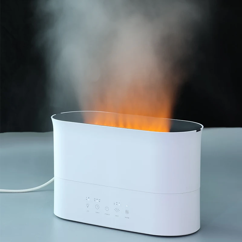 2 in 1 warm and cool mist home use room ultrasonic aromatherapy diffuser 2L top fill smart flame fire electric air humidifier