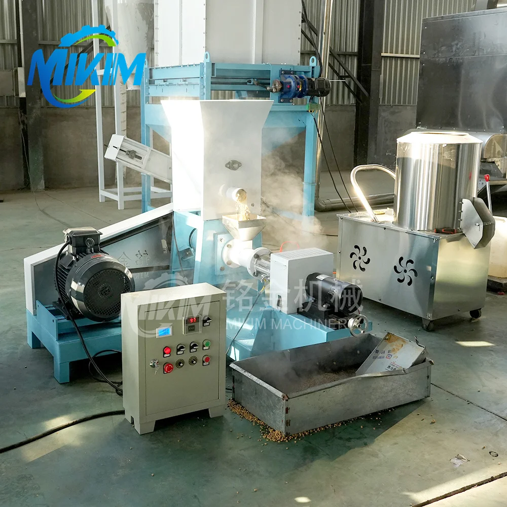 Animal Feed Granulation Machine Pet Cat Dog Rabbit Feed Extruder Granulator Machine Floating Fish Feed Manufacturing Machinery