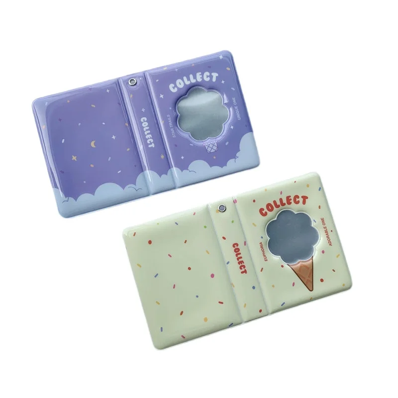 Korean Ins Style Cute Flower Ice Cream Shaped Hollow 3 inch Mini Photo Card Holder Star-Chasing Idol Photocard Album