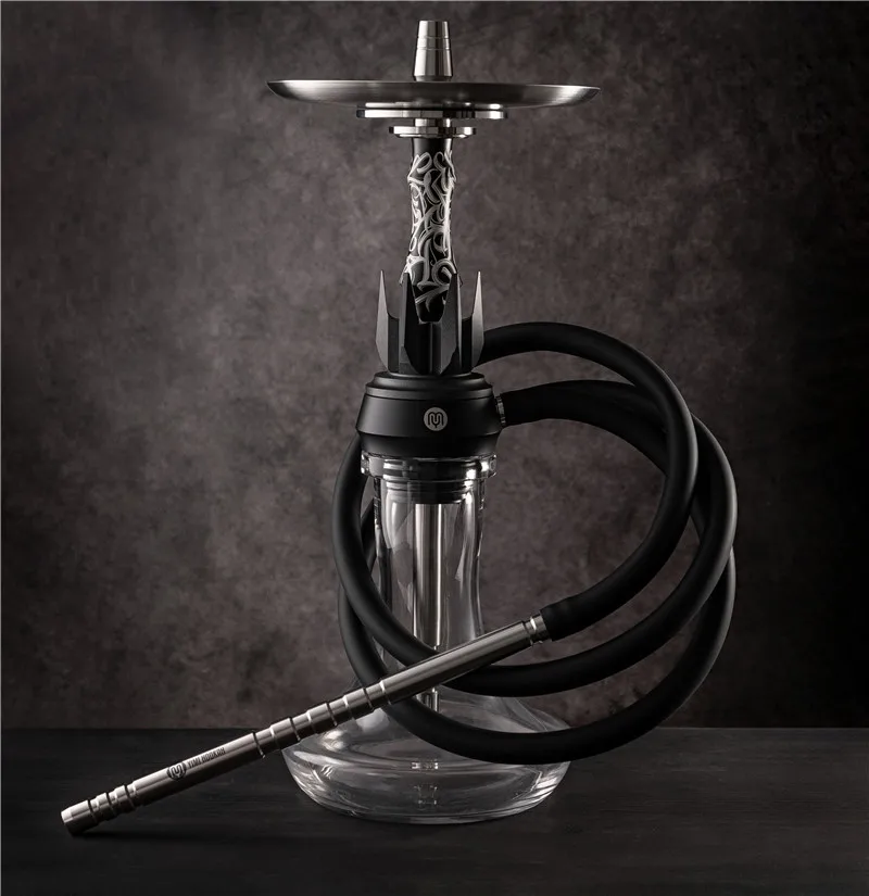Yimi Hookah Orginal Design Crown Design Luxury Hookahs Hookah Set Les Shisha Black Color Hukkah Shisha with Gift Box