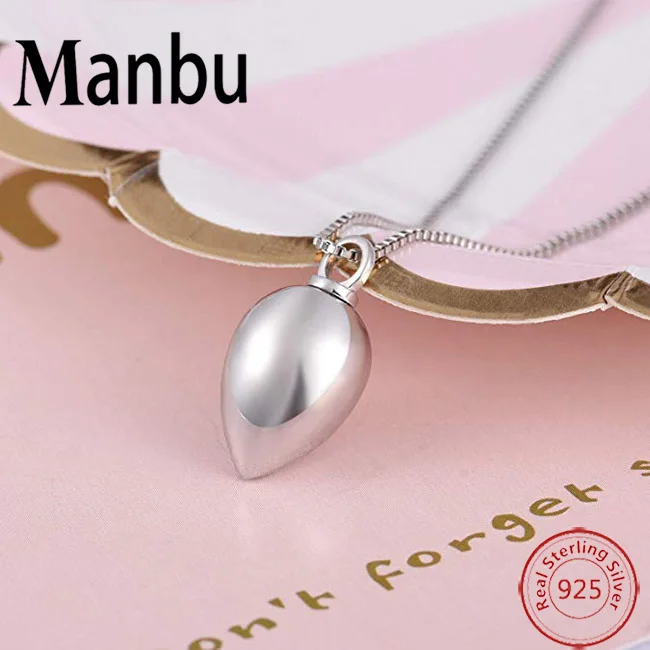 925 Sterling Silver Teardrop Urn Necklace Always In My Heart Memorial Cremation Jewelry For ashes