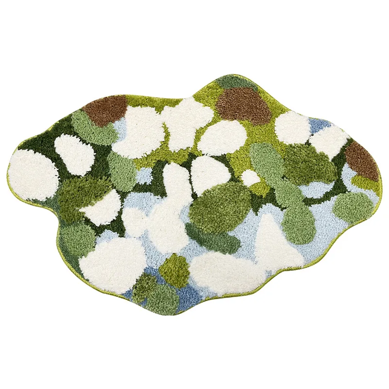 Hand-Tufted Moss Carpet Anime Color Rug Living Room Home Decor Rugs Handmade Art Mats Fluffy Bedroom Bedside Tufted Floor Mat