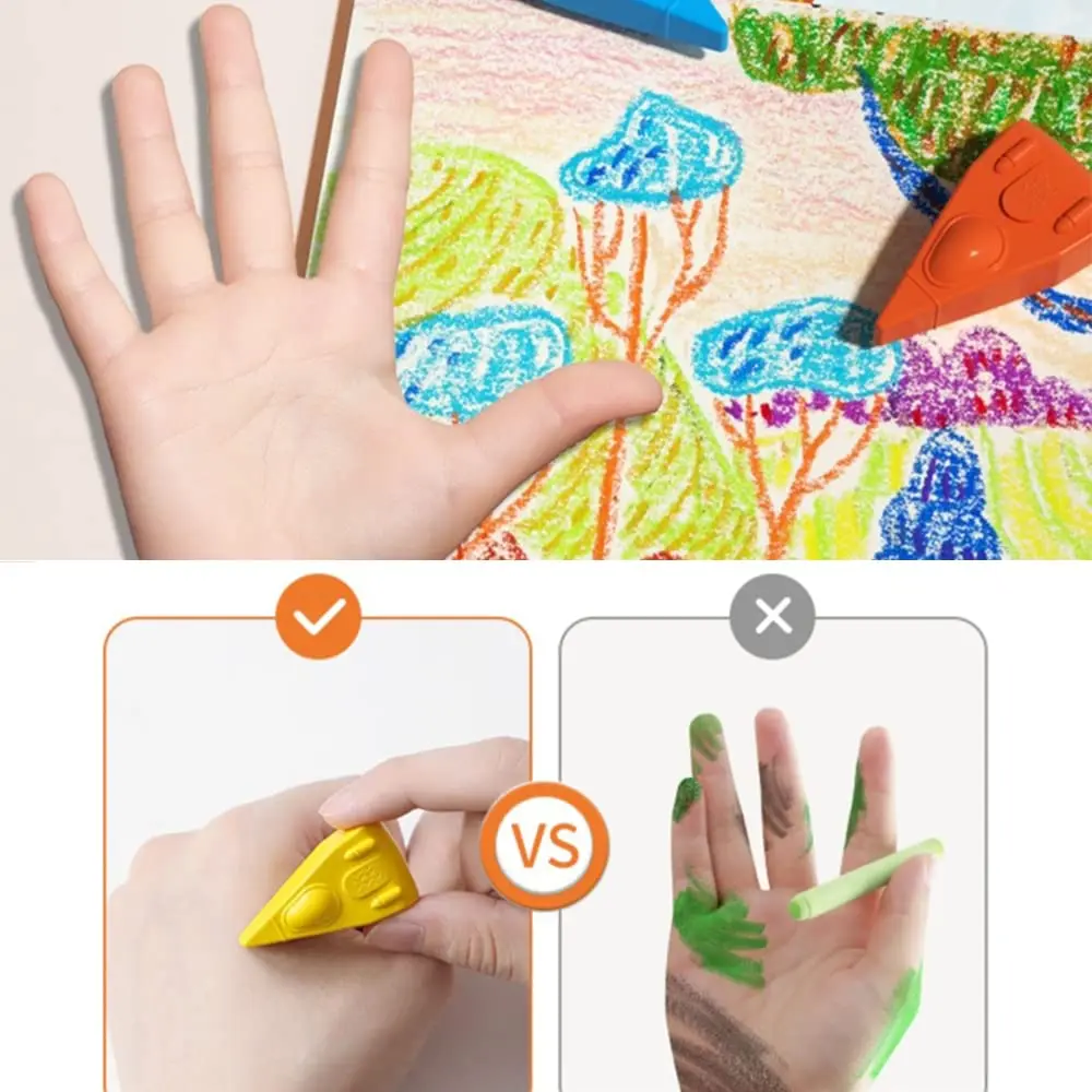 Набор детских нетоксичных мелков, 12 цветов, легко чистить, товары для творчества