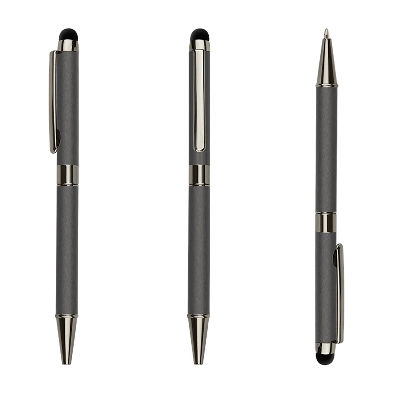 Promotional Rubber Coated Pen Unique Metal High Quality Twist Touch Screen with Stylus Ballpoint Pen