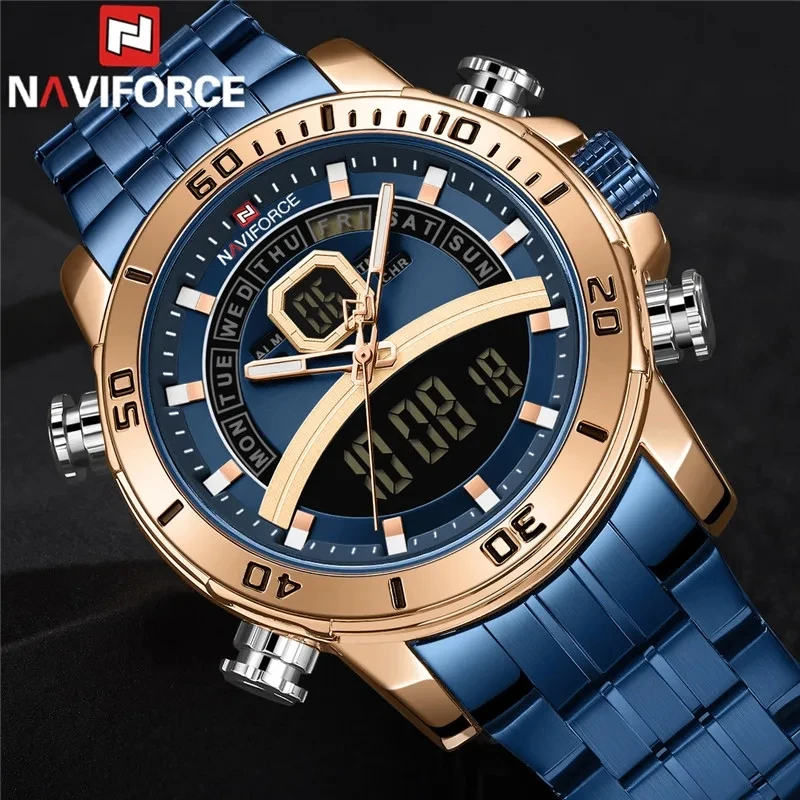 NAVIFORCE 9181  Nf9181 for Men Top Ranking Product Digital Sports Business Luxury Fashion Quartz Waterproof Watches