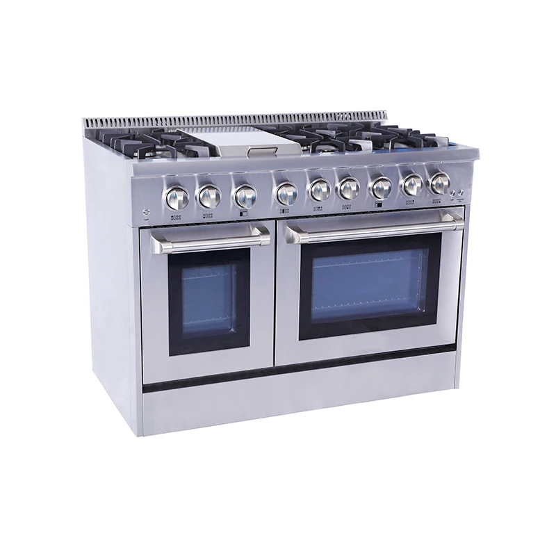 factory OEM 48 inch dual fuel stove range oven with griddle and simmer function