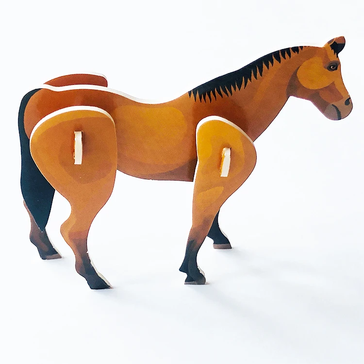 High quality DIY toy animal puzzle 3d paper horse foam puzzle
