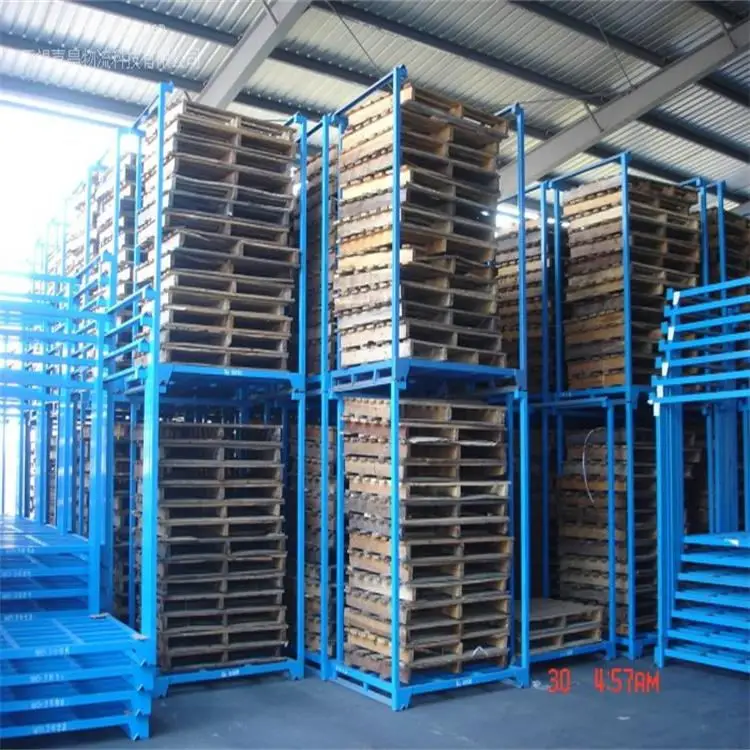 Hot sale detachable portable metal palletainer auto industry warehouse storage steel tyre nestainer rack