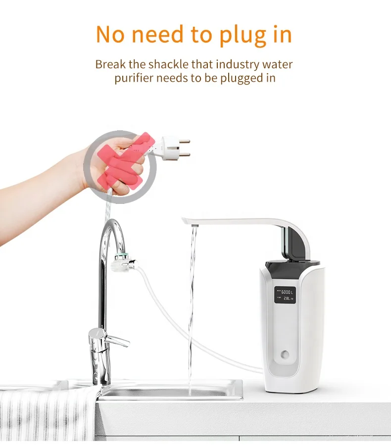 China Alkaline Water Filter UF Cartridge Household Kitchen Tap Faucet-Mounted Smart Water Purifier