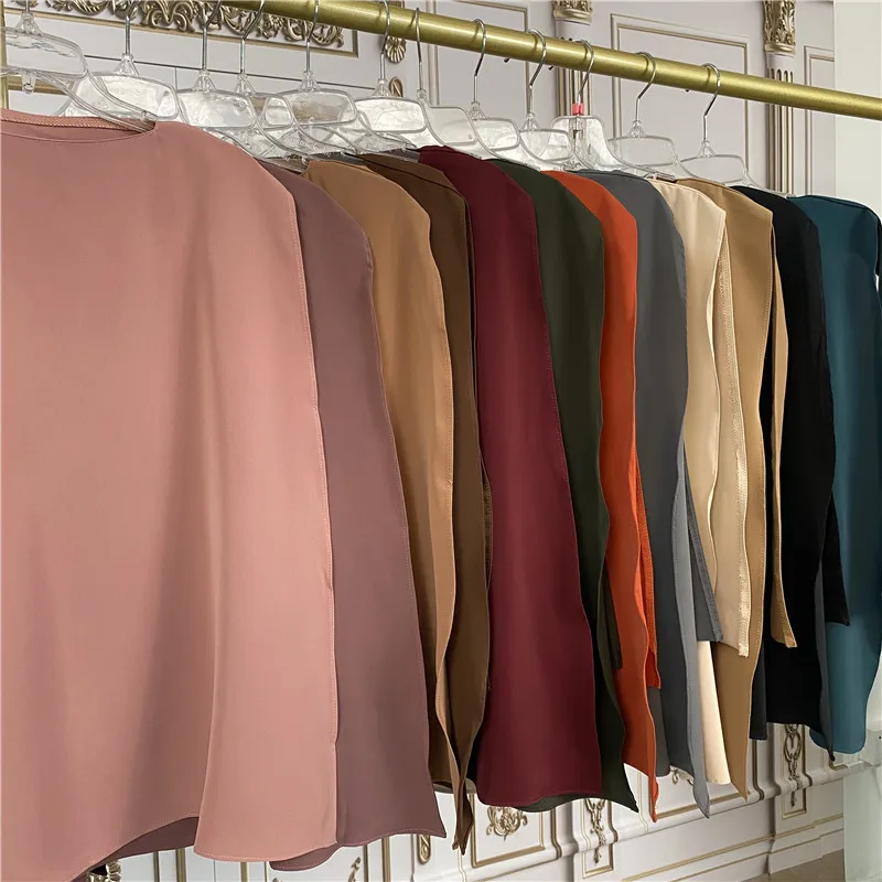 Arab Simple Islamic Female Niqab Solid Color Muslim Overhead Hijab Face Cover Veil Scarf