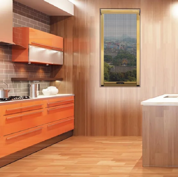 Aluminium Retractable Mosquito Net Roller Insect Screen Window / windows / roll up retractable screen window