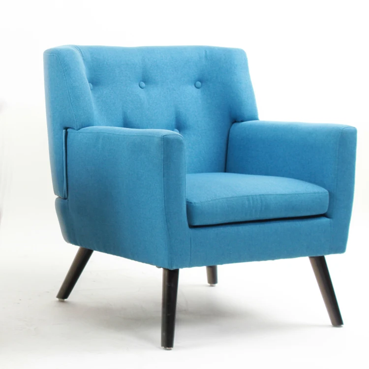 Medieval fabric armchair wooden frame linen single seat sitting room sofa armchair